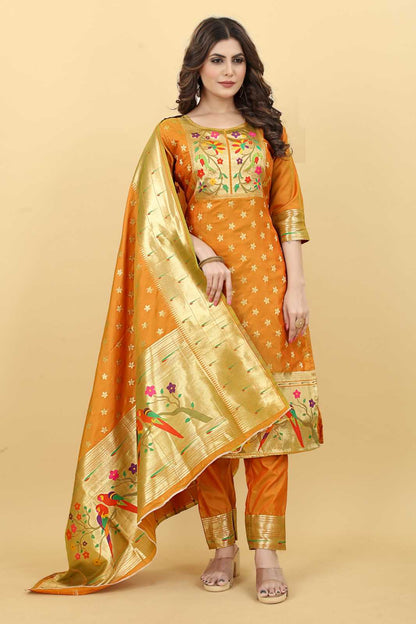 Soft Silk Rlh Apurva Paithani Suis & Dresses  Unstitched Suits