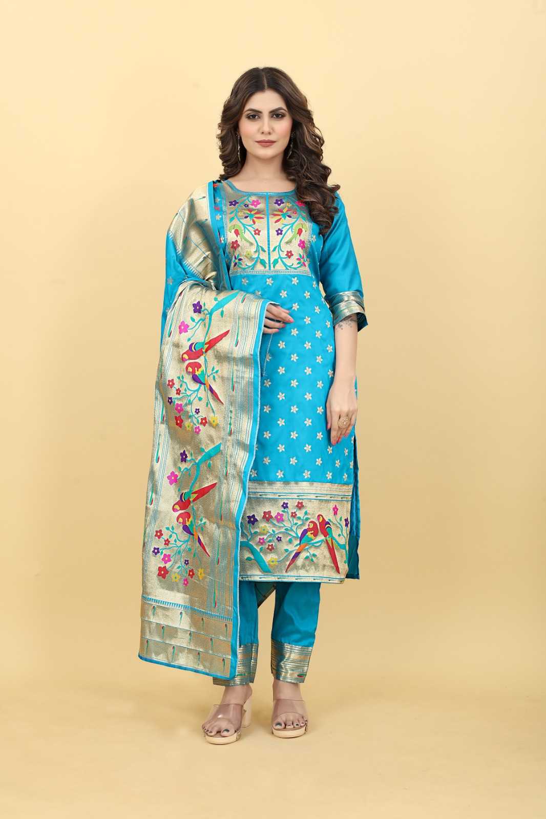 Soft Silk Rlh Apurva Paithani Suis & Dresses  Unstitched Suits