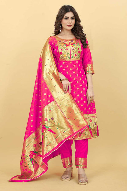 Soft Silk Rlh Apurva Paithani Suis & Dresses  Unstitched Suits