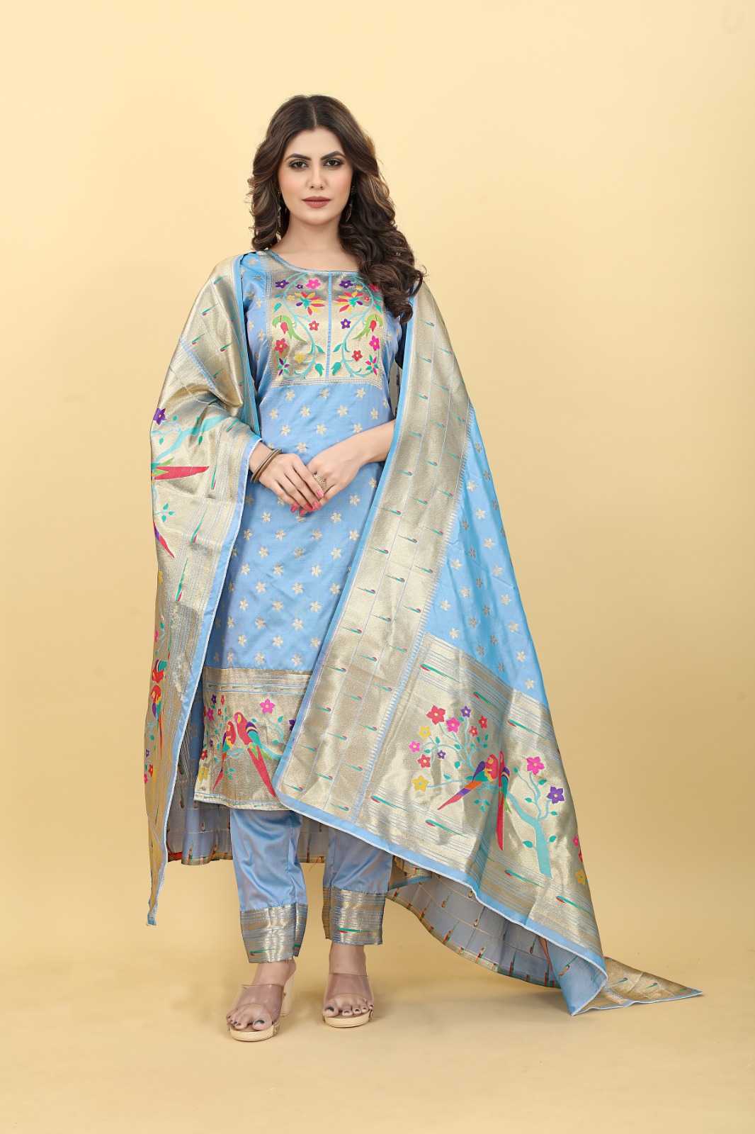 Soft Silk Rlh Apurva Paithani Suis & Dresses  Unstitched Suits