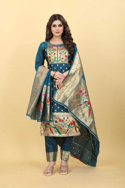 Soft Silk Rlh Apurva Paithani Suis & Dresses  Unstitched Suits