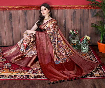 Soft Silk Rmnx 01 Sarees  Party Wear Printed Kalamkari Sarees