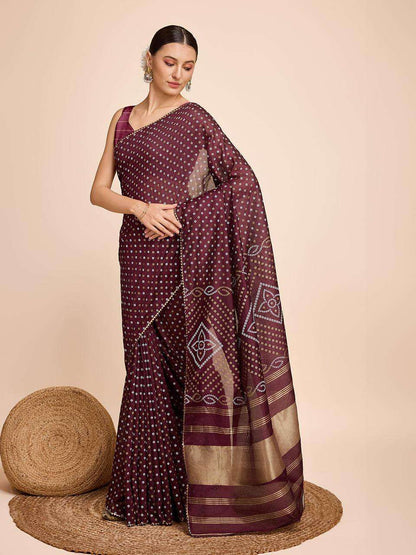 Soft Silk Rvr Bandhani Sarees  Printed Ladies Bandhani Bandhej Sarees