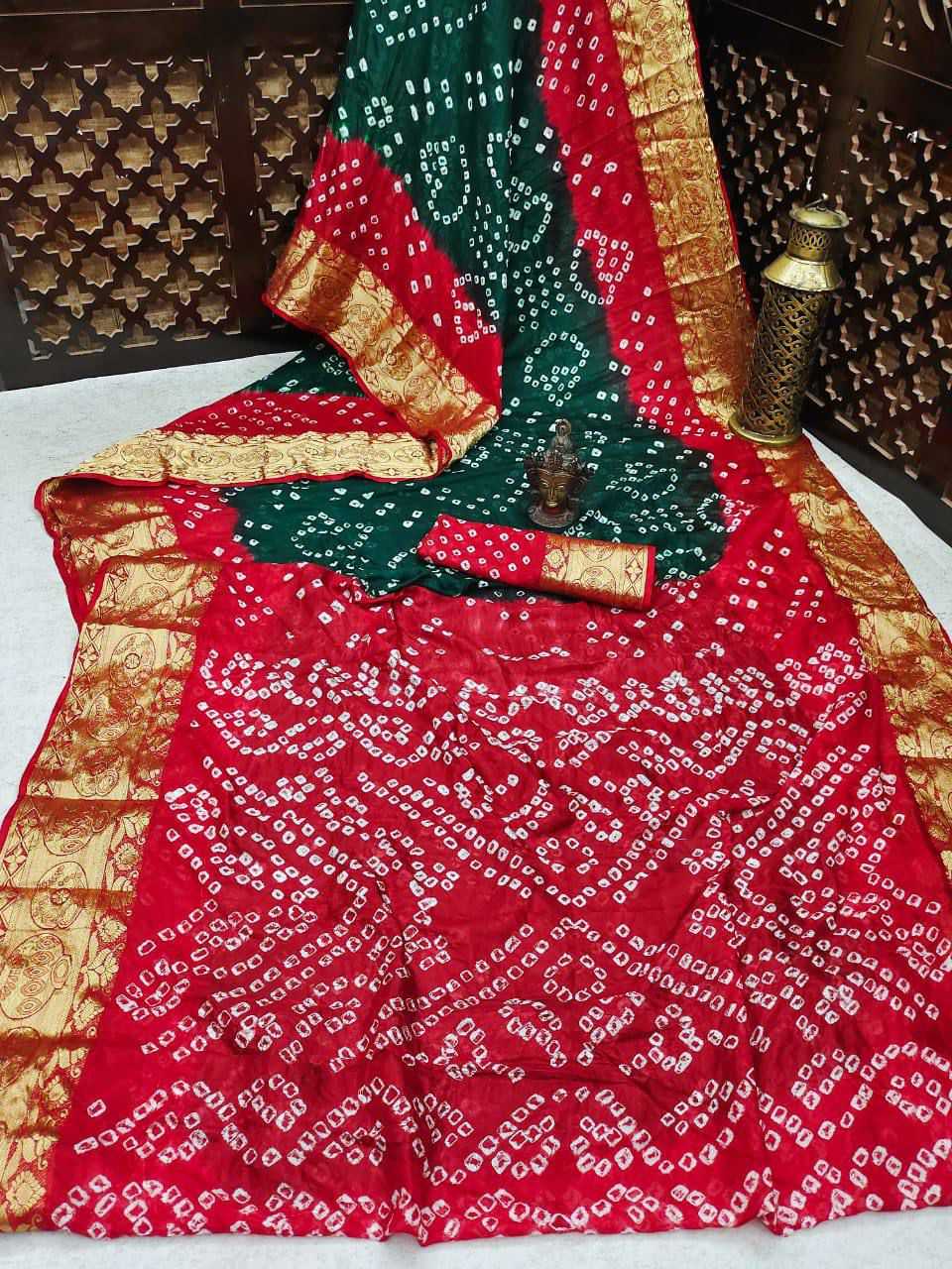 Soft Tapeta Silk Vad 20 Sarees  Bandhani Bandhej Printed Ladies Sarees