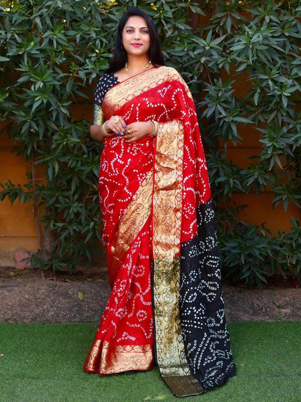 Soft Tapeta Silk Vad 20 Sarees  Bandhani Bandhej Printed Ladies Sarees