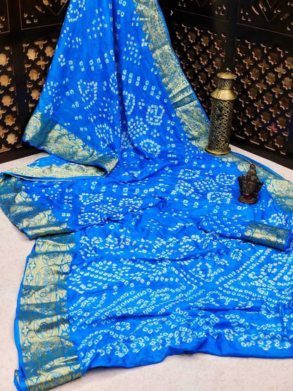 Soft Tapeta Silk Vad 20 Sarees  Bandhani Bandhej Printed Ladies Sarees