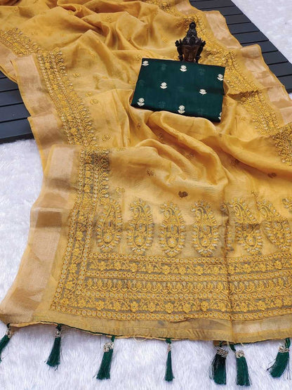 Soft Tissue Rgk 31 Sarees  Tissue Silk Embroider Sarees