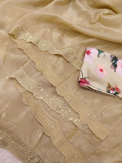 Soft Tissue Rin171 484 Sarees  Tissue Silk Embroidered Butta Cutwoork Sarees