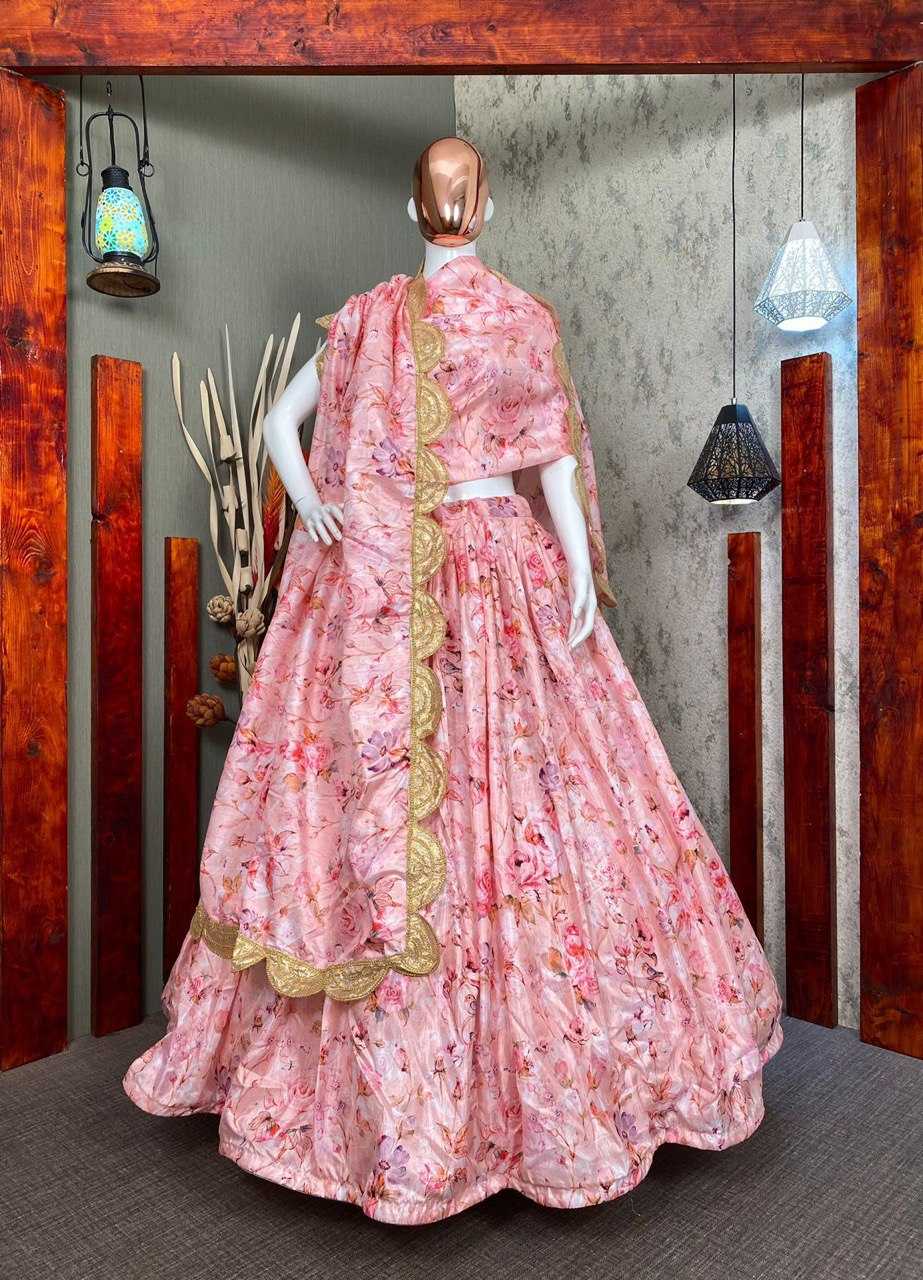 Soft Vichitra Rin141 458 Lehengas  Fancy Silk Printed Lehengas