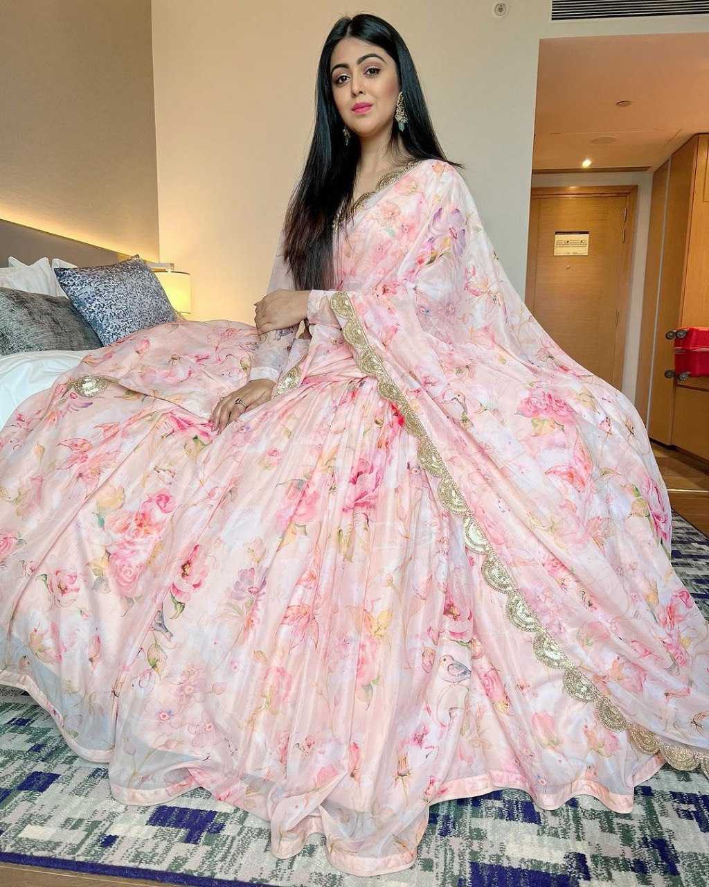 Soft Vichitra Rin141 458 Lehengas  Fancy Silk Printed Lehengas