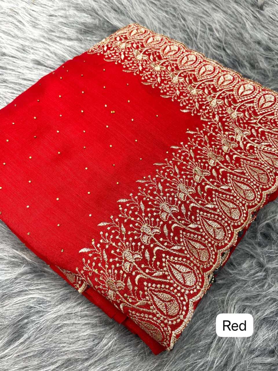 Soft Vichitra Rmp 420 Sarees  Fancy Embroidery Zari Border Sarees