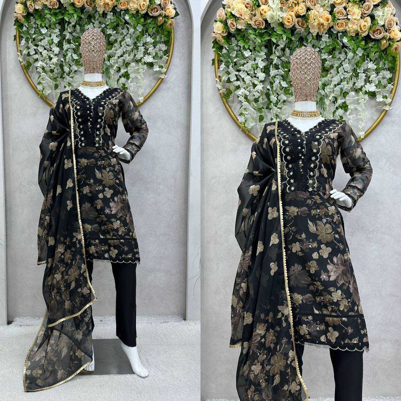 Tabby Silk Rin133 1440 Suits & Dresses  Ladies Printed Ladies Silk Zari Work Suits