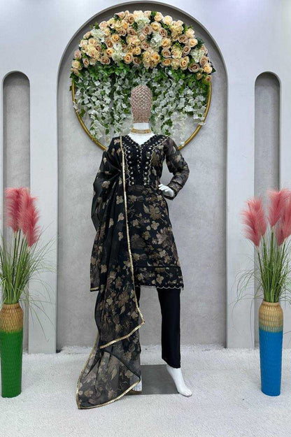 Tabby Silk Rin133 1440 Suits & Dresses  Ladies Printed Ladies Silk Zari Work Suits