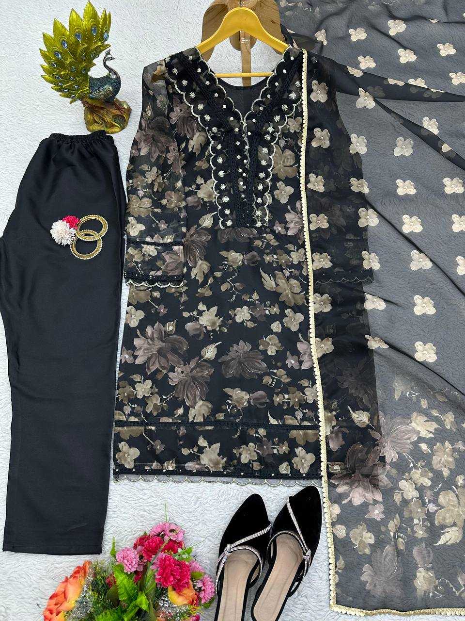 Tabby Silk Rin133 1440 Suits & Dresses  Ladies Printed Ladies Silk Zari Work Suits