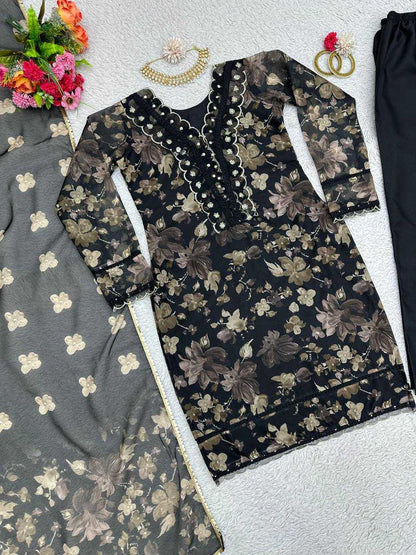 Tabby Silk Rin133 1440 Suits & Dresses  Ladies Printed Ladies Silk Zari Work Suits