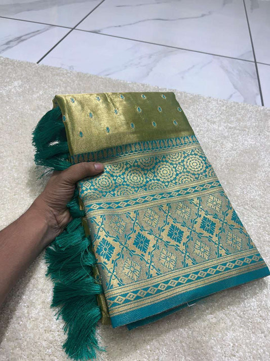 Tissue Rew 02 Sarees  Tissue Silk Zari Border Sarees