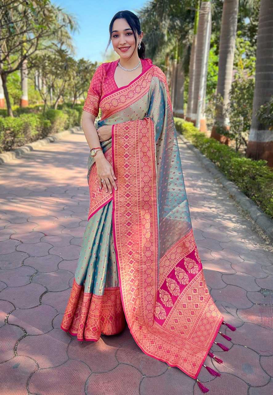 Tissue Rew 3227 Sarees  Tissue Silk Zari Border Sarees