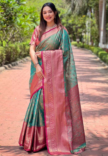 Tissue Rew Superhit Pattu Silk Sarees  Kanjeevaram Pattu Traditional Sarees