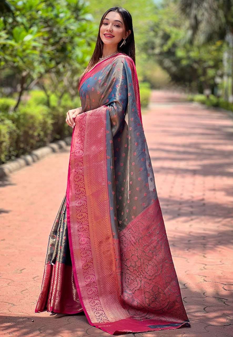 Tissue Rew Superhit Pattu Silk Sarees  Kanjeevaram Pattu Traditional Sarees