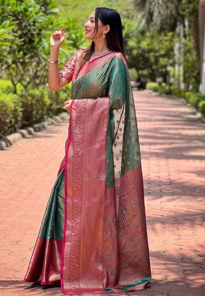 Tissue Rew Superhit Pattu Silk Sarees  Kanjeevaram Pattu Traditional Sarees