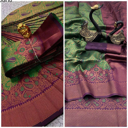 Tissue Rlc 624 Sarees  Ladies Kanchipuram Zari Border Sarees