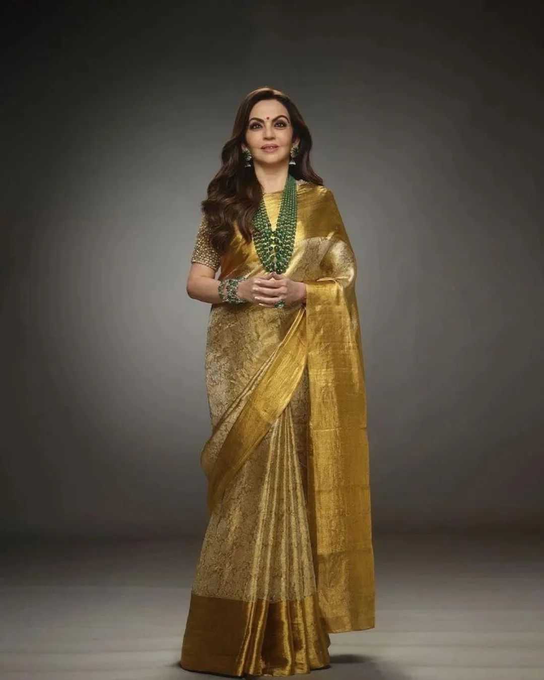 Tissue Silk Kesh131 Nita Ambani Sarees  Tissue Silk Kanchipuram Zari Border Sarees