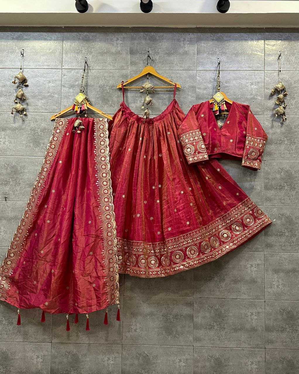 Tissue Silk Kesh179 Ahb18 Lehengas  Traditional Silk Lehengas