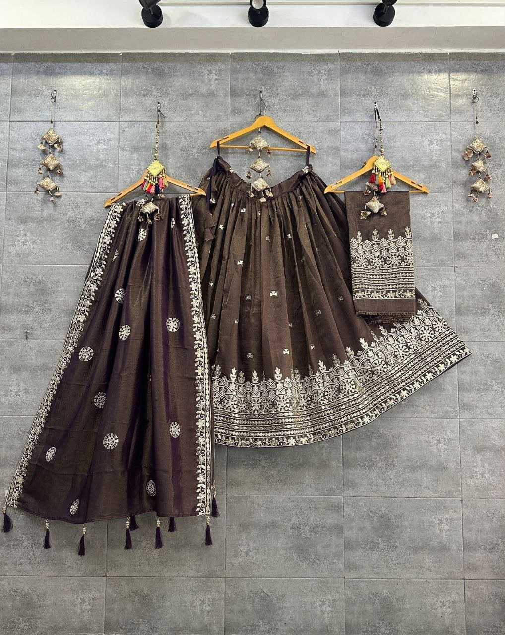 Tissue Silk Kesh179 Ahb22 Lehengas  Silk Embroidered Lehengas