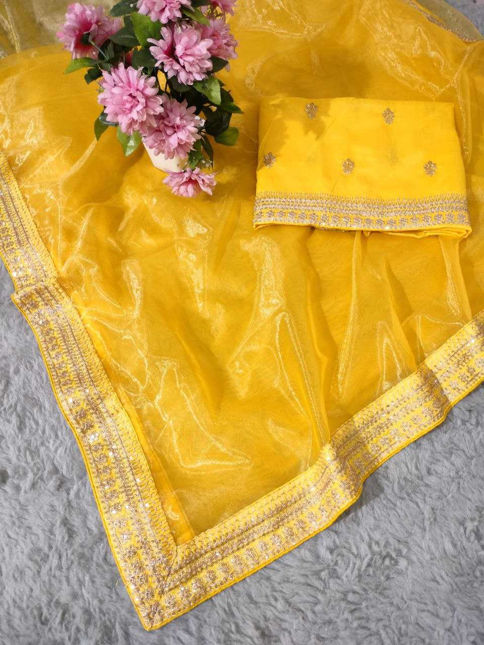 Tissue Silk Kesh208 056 Sarees  Sequence Tissue Silk Lace Border Silk Sarees