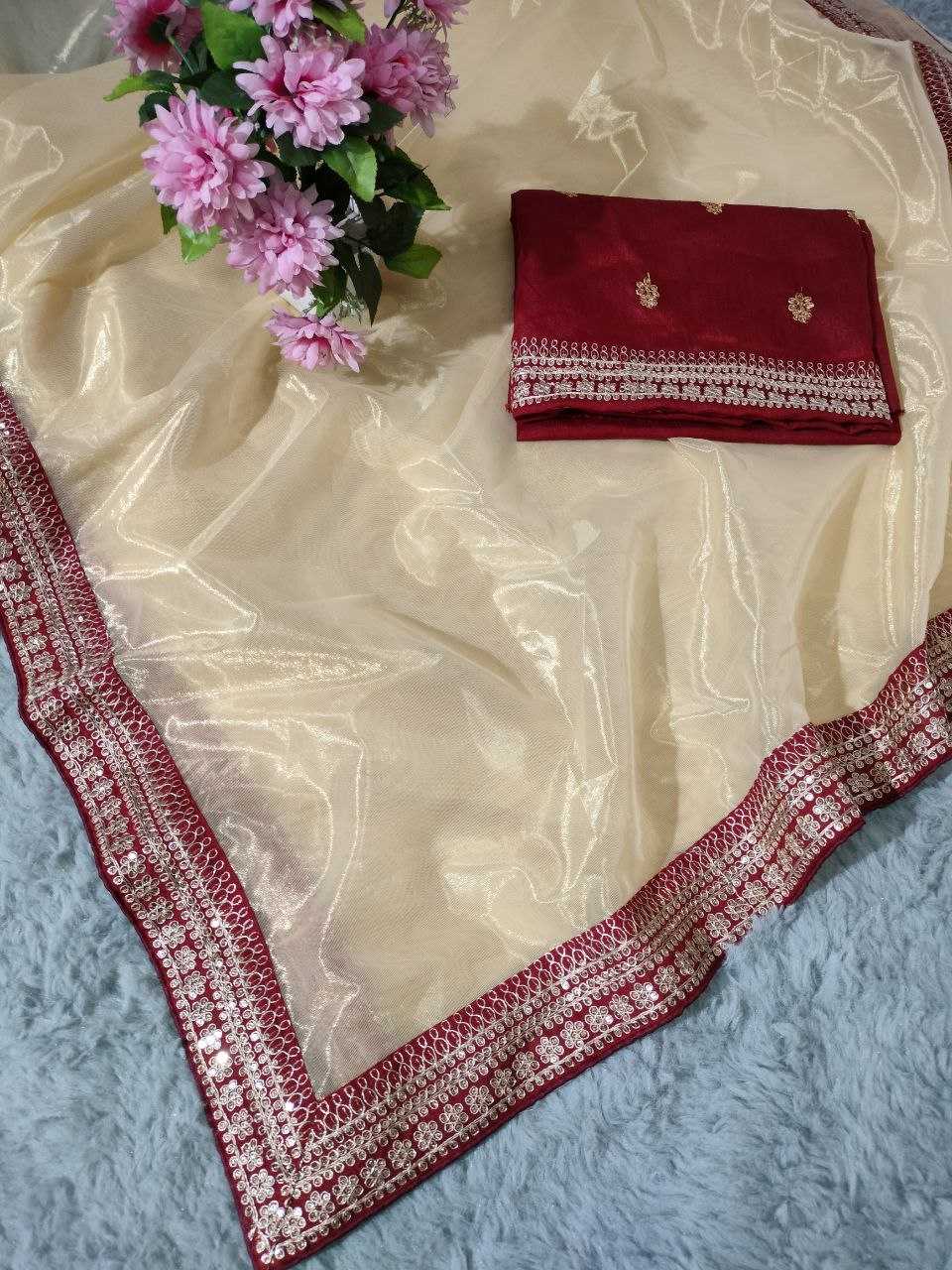 Tissue Silk Kesh208 056 Sarees  Sequence Tissue Silk Lace Border Silk Sarees