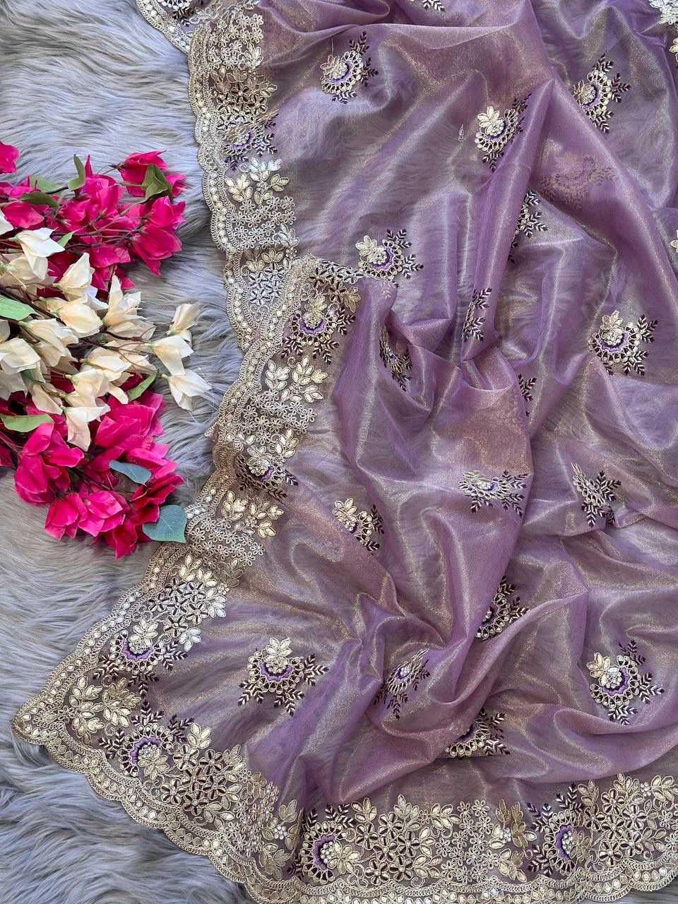 Tissue Silk Mpl Shravani Sarees  Party Wear Fancy Tissue Silk