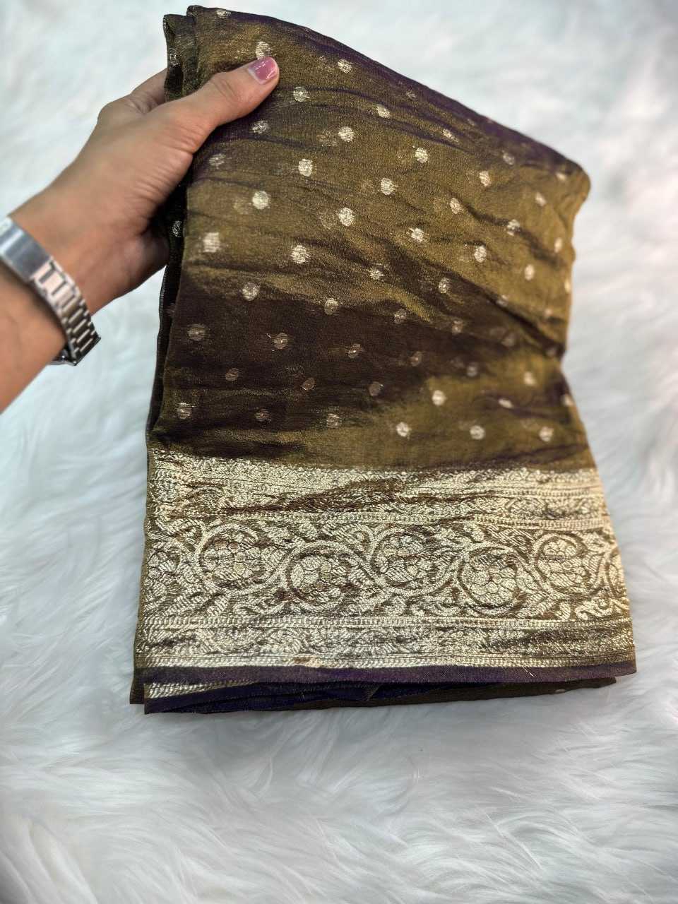 Tissue Silk Rin104  Ape110 Sarees  Tissue Silk Butta Viscose Silk Sarees