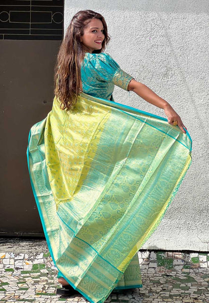 Tissue Silk Rin116 Pattu Vol-3 Sarees  Printed Tissue Silk Kanjipuram Zari Border Sarees