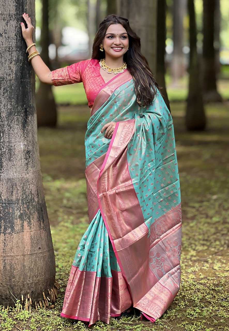 Tissue Silk Rin116 Pattu Vol-3 Sarees  Printed Tissue Silk Kanjipuram Zari Border Sarees