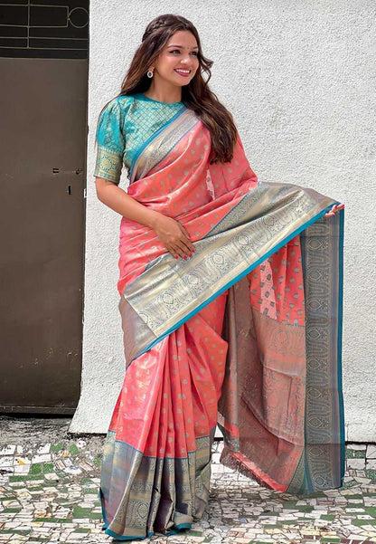 Tissue Silk Rin116 Pattu Vol-3 Sarees  Printed Tissue Silk Kanjipuram Zari Border Sarees