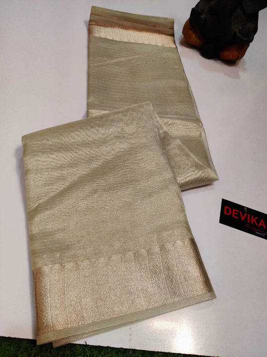 Tissue Silk Rin149 Mkd124 Sarees  Tissue Silk Lace Border Zari Border Sarees