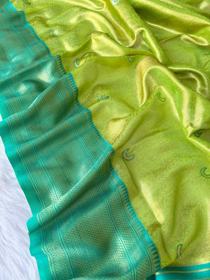 Tissue Silk Rin186 Rvv41 Sarees  Tissue Silk Butta Zari Border Sarees