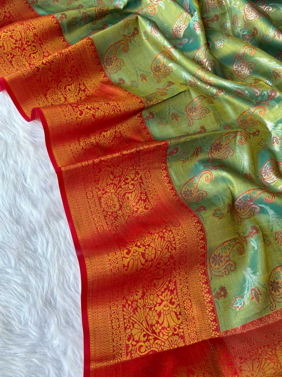 Tissue Silk Rin186 Rvv44 Sarees  Tissue Silk Zari Border Silk Sarees