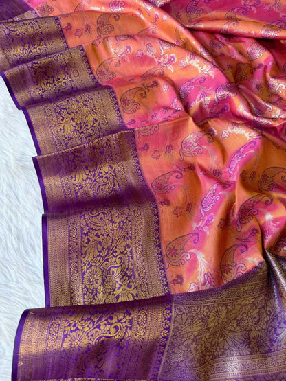 Tissue Silk Rin186 Rvv44 Sarees  Tissue Silk Zari Border Silk Sarees