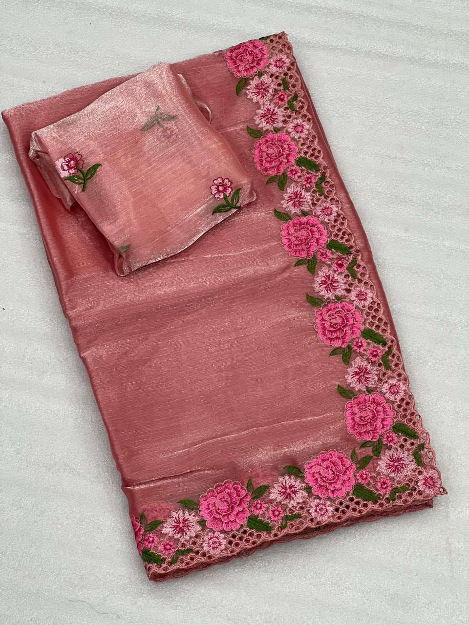 Tissue Silk Rnnc 21 Sarees  Fancy Tissue Silk Lace Border Sarees