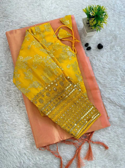 Tissue Silk Rsf 651-B Silk Sarees  Tissue Silk Plain Solid Sarees