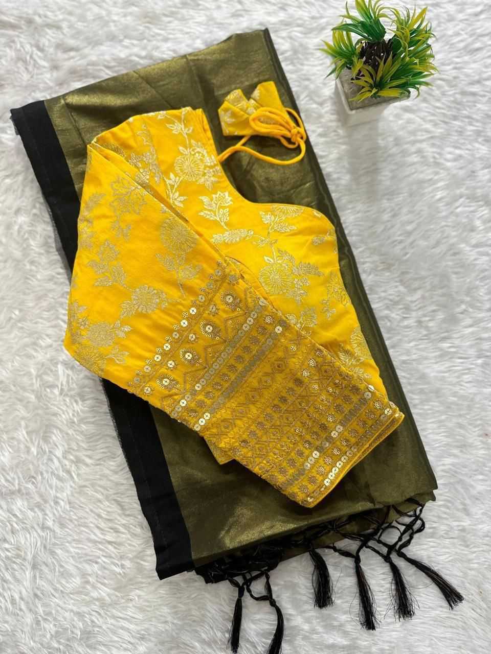 Tissue Silk Rsf 651-B Silk Sarees  Tissue Silk Plain Solid Sarees