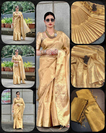 Tissue Silk Rvr Gopi-Tissue Silk Silk Sarees  Tissue Silk Plain Solid Sarees