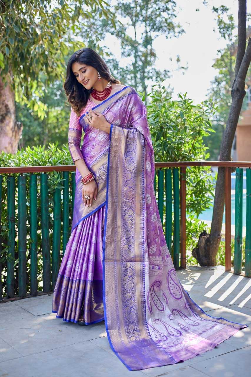 Tissue Silk Rvv 22 Silk Sarees  Printed Tissue Silk Zari Border Sarees