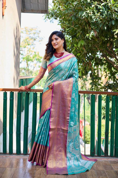 Tissue Silk Rvv 22 Silk Sarees  Printed Tissue Silk Zari Border Sarees