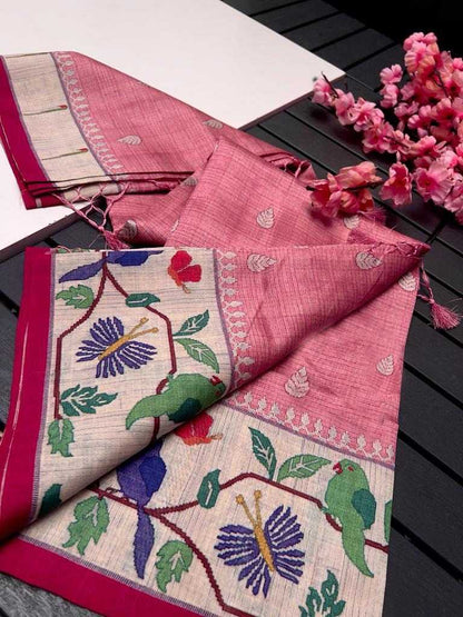 Tussar Silk Ant Premium Silk Sarees  Paithani Soft Silk Tussar Silk Sarees E