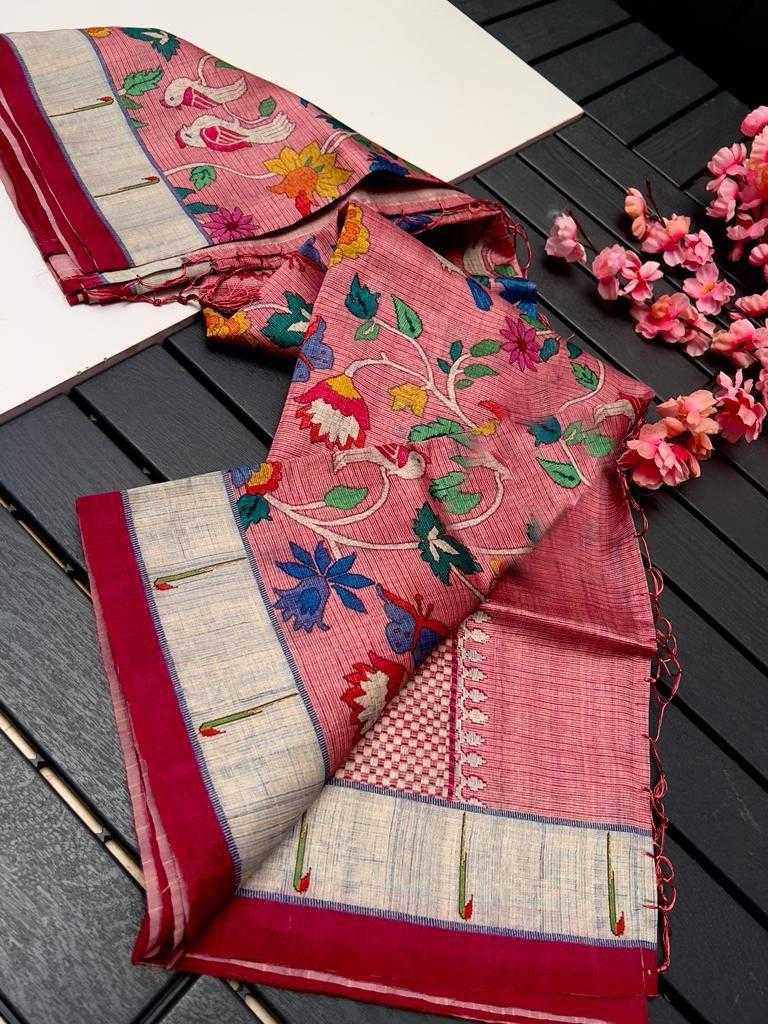 Tussar Silk Ant Superior Silk Sarees  Paithani Soft Silk Tussar Silk Saree E