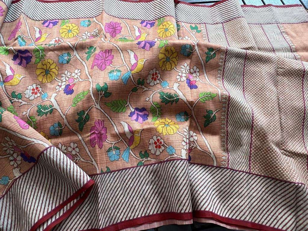 Tussar Silk Ant We Silk Sarees  Paithani Soft Silk Tussar Silk Sarees E