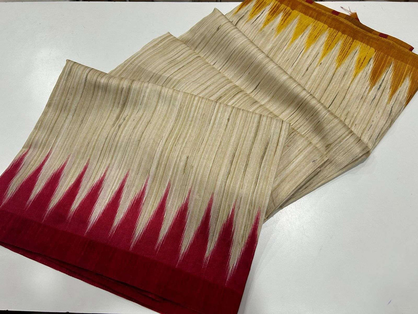 Tussar Silk Kesh101 Ant44 Silk Sarees  Tussar Silk Ikat Printed Silk Sarees