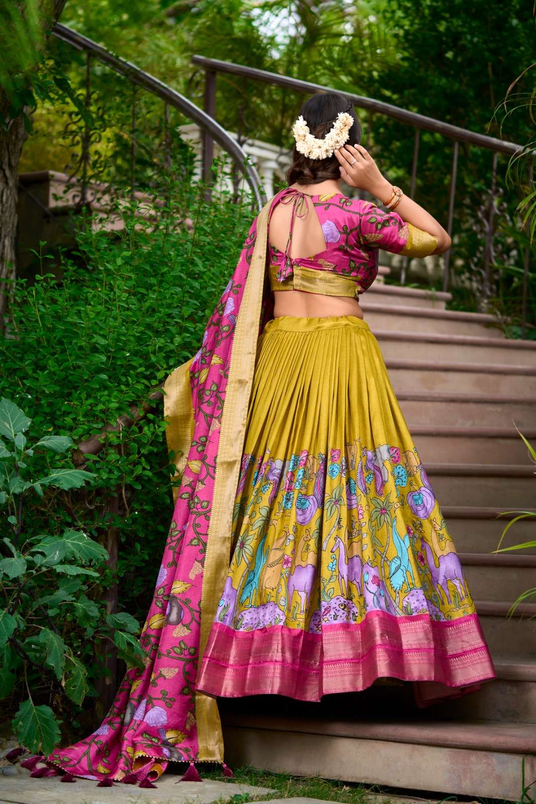 Tussar Silk Kesh134 1222 Lehengas  Silk Printed Kalamkari Lehengas